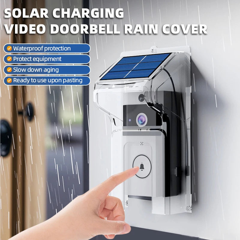 Smart Video Doorbell With Solar Charging, Wireless HD Camera, Waterproof Rain Cover, Two-Way Audio, Real-Time Mobile Monitoring