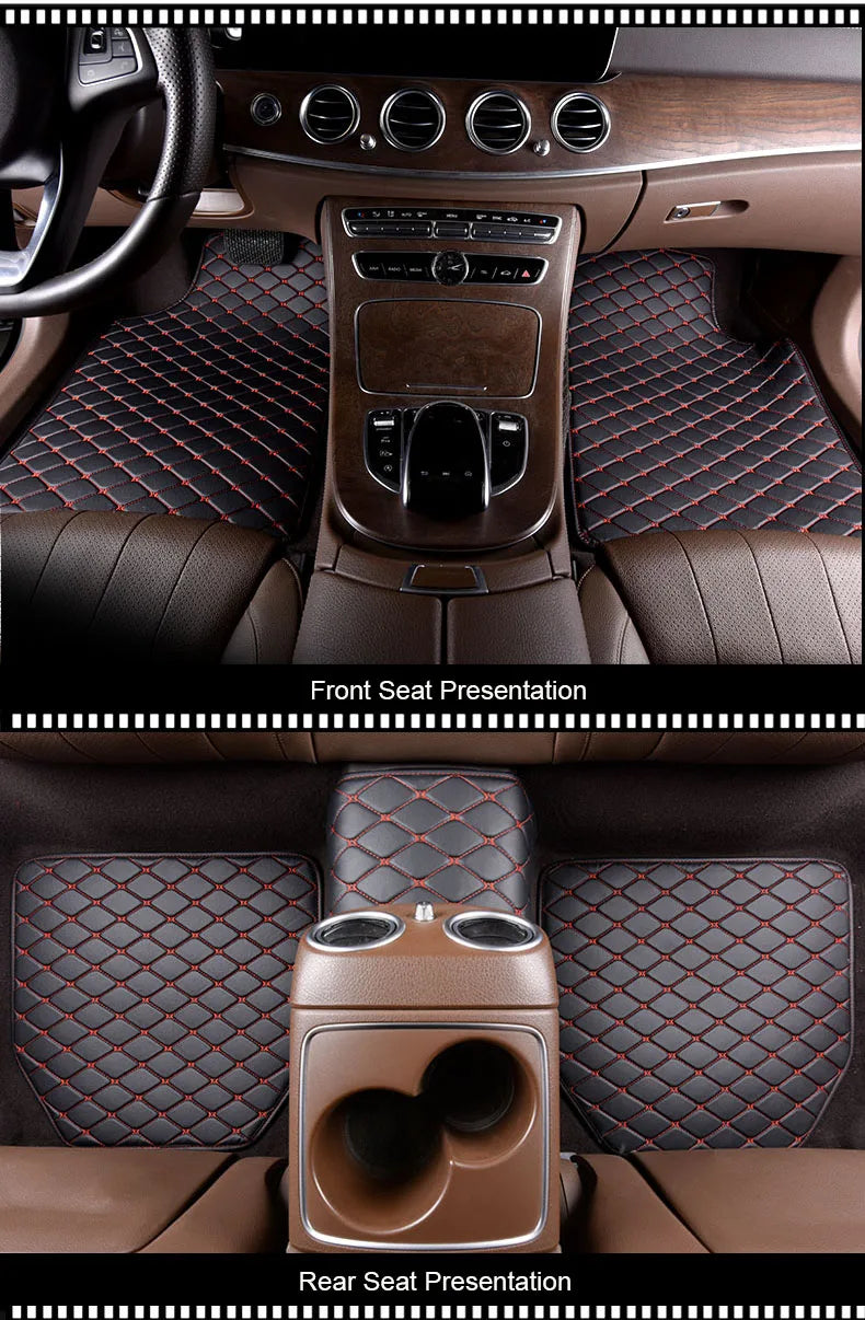 5Pcs Car Floor Mats PU Leather Waterproof Auto Foot Pad Protector pads Fashion Universal Car Carpet Cushion For All Seasons