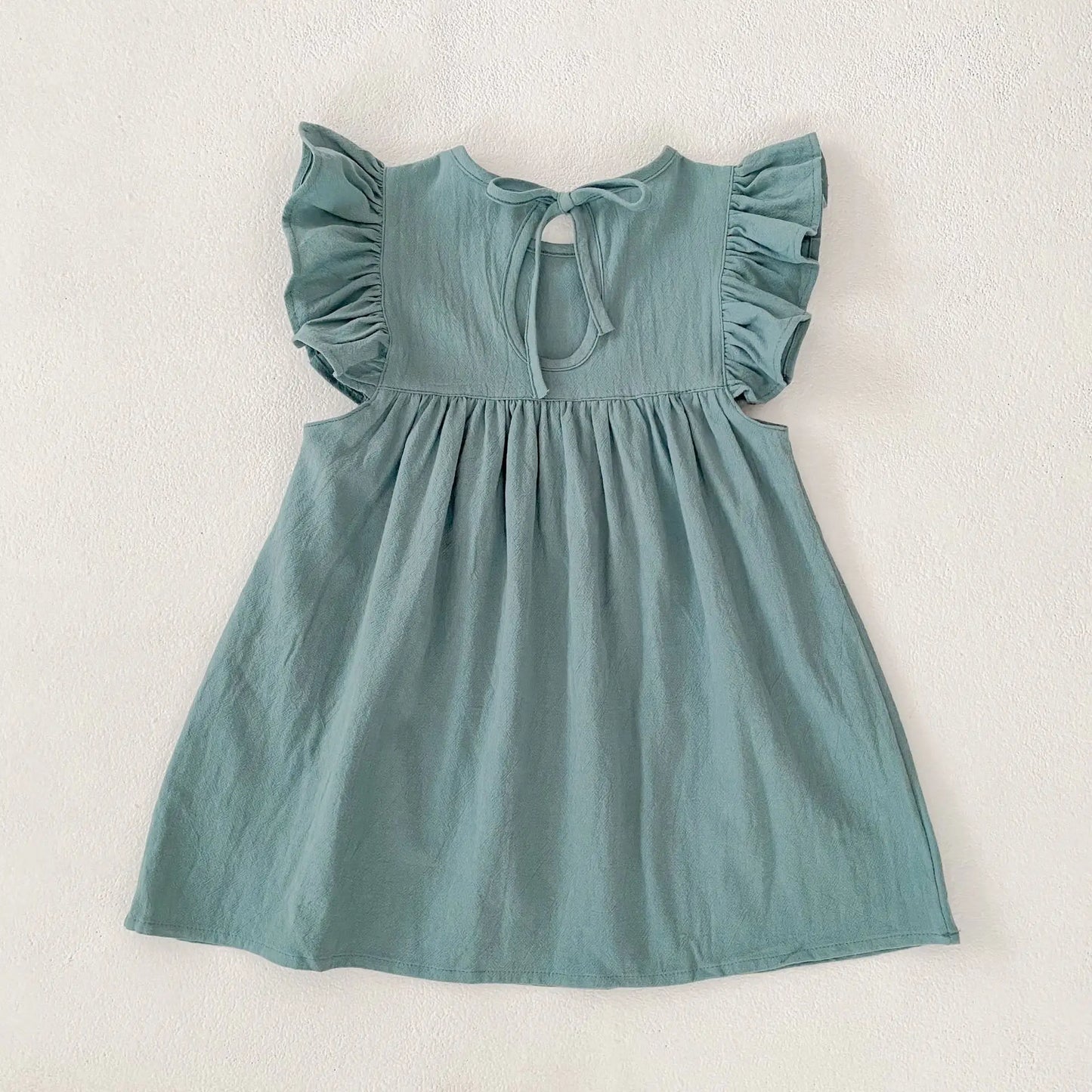 1-6Yrs Kids Clothes Summer Embroidery Dress Baby Girls Clothes Flying Sleeves Dresses Children's Clothing Vestidos Cotton Dress