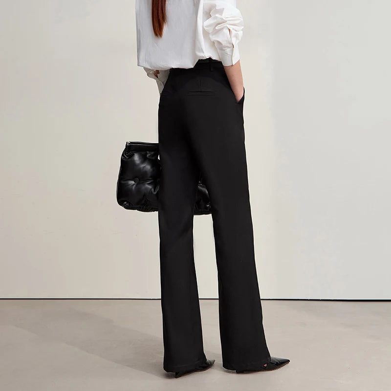 Amii Minimalist Women Pants 2025 Winter New Commuting Versatile Woman Clothes Casual Solid Color Straight Trousers 12544139