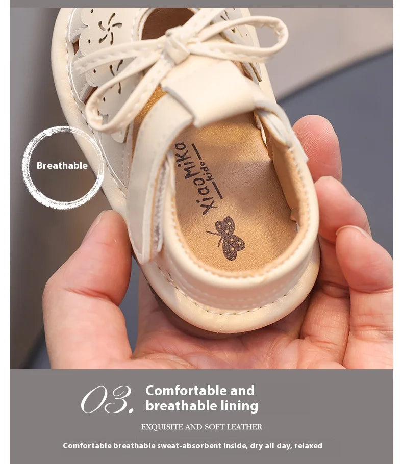Baby Walking Shoes Package Head Call Sandals Soft Bottom Non-slip Hollow Breathable Casual Shoes 0-2 Years Old Princess Shoes