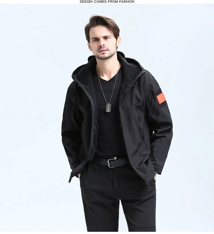 Fleece Autumn Military Men Jacket Waterproof Suit Fishing Warm Hiking Men Tracksuits Set for Men Jackets Suits Thermal Winter