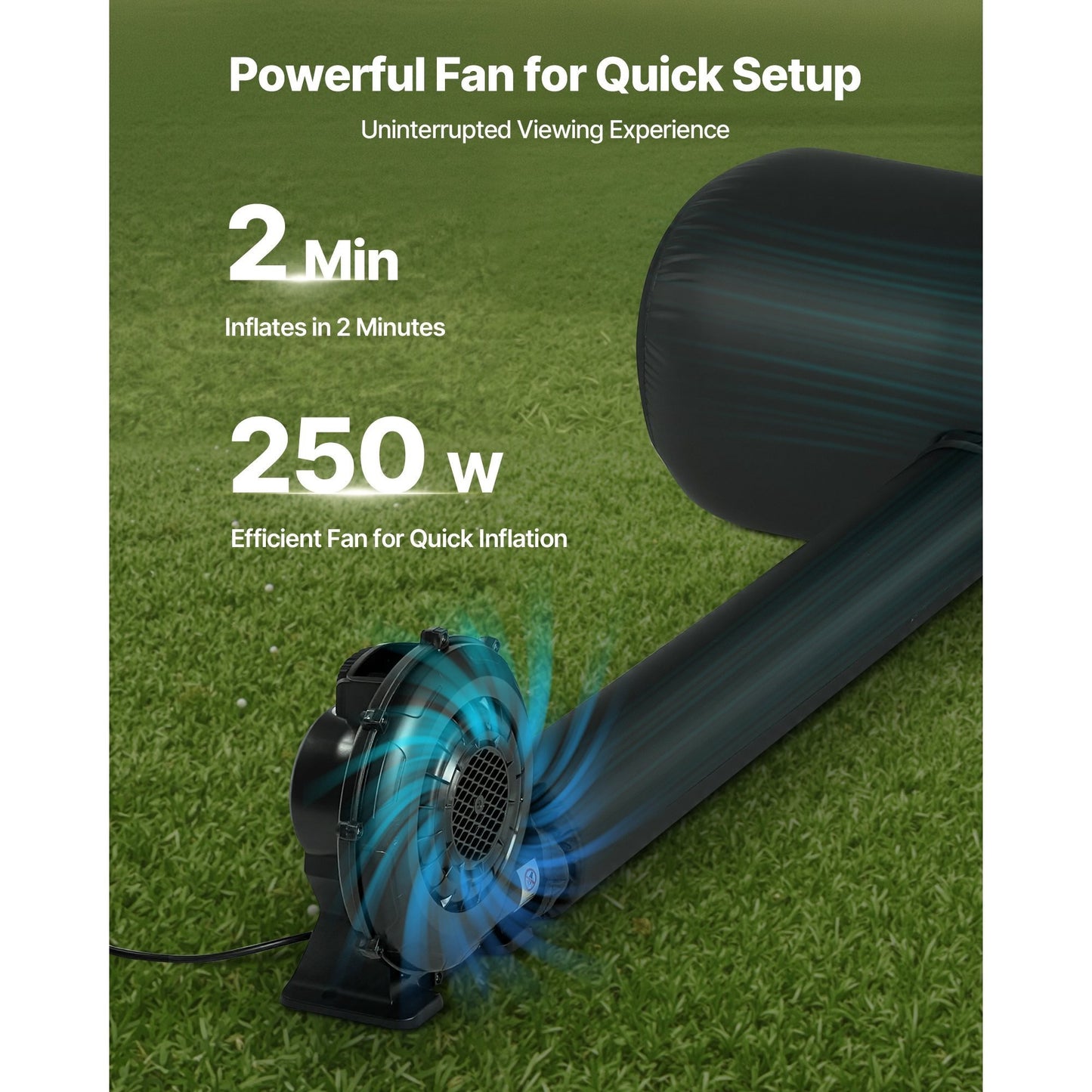 VEVOR 14/16/20FT Inflatable Projector Screen, Inflatable Movie Screen Outdoor with 120/250W Air Blower Projector Screen Oxford Fabric Material Blow Up Screen for Outdoor Backyard, Home Theater, Theme Party