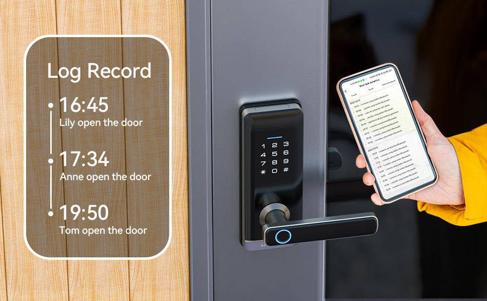 Smart Door Lock, TMEZON Keyless Entry  Fingerprint Door Lock with Keypad Digital Door Lock with Handle for Home, Remote/Card