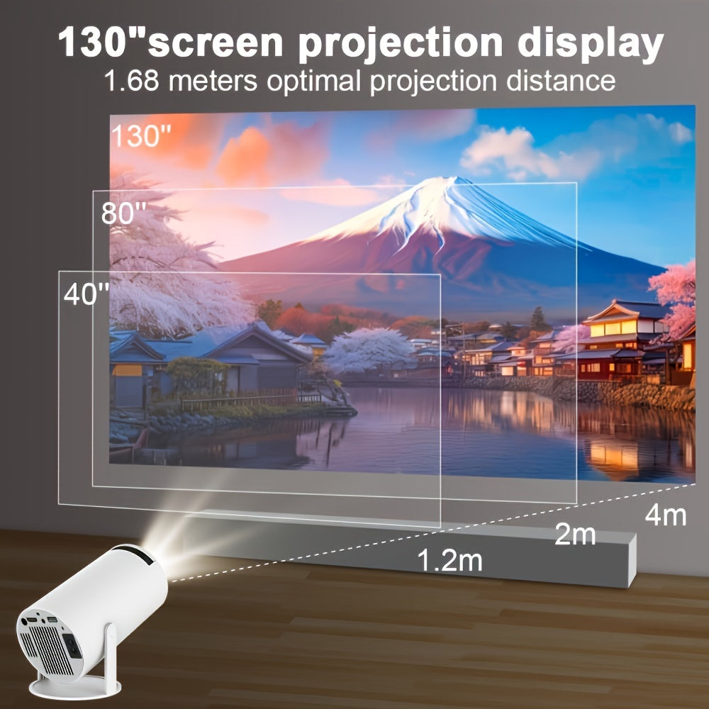 Home Theater Projector - Android 11.0, 260ANSI, WiFi6, Dual WiFi, 4K Resolution, Auto Correction, HD 1280*720p, Wireless 5.0, US Plug, Allwinner H713, Mali-G312 - Perfect for Movie Nights and Gaming