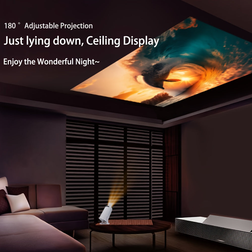 HY300 Mini Projector 4K Android 11.01080P 720 P 200ANSI Portable Wireless Home Outdoor Cinema 180° Projection Angle Adjustable