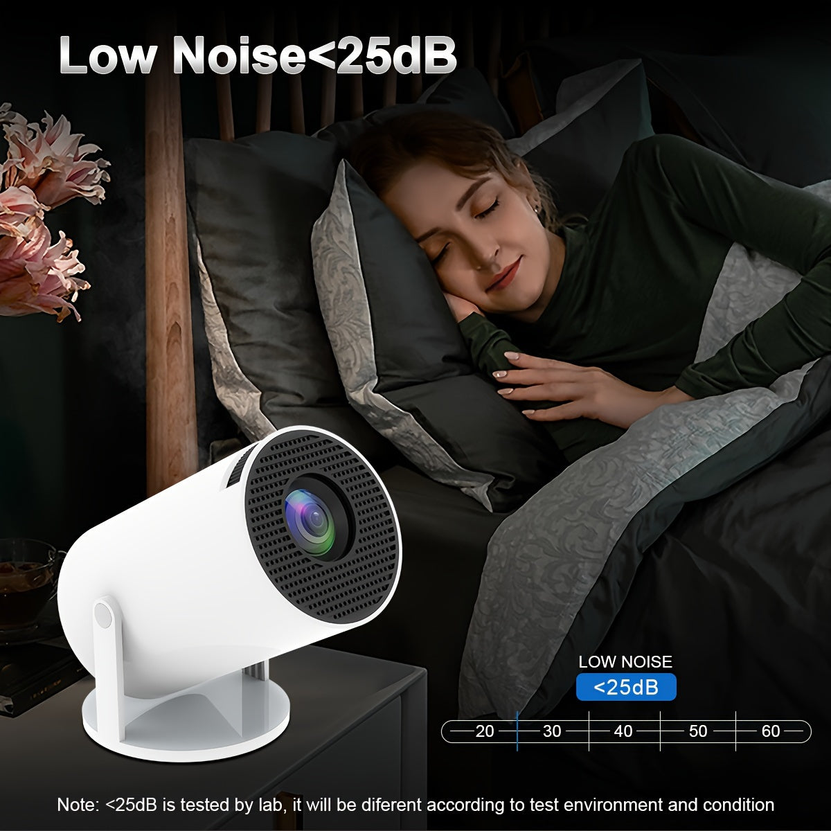 HY300 Mini Projector 4K Android 11.01080P 720 P 200ANSI Portable Wireless Home Outdoor Cinema 180° Projection Angle Adjustable