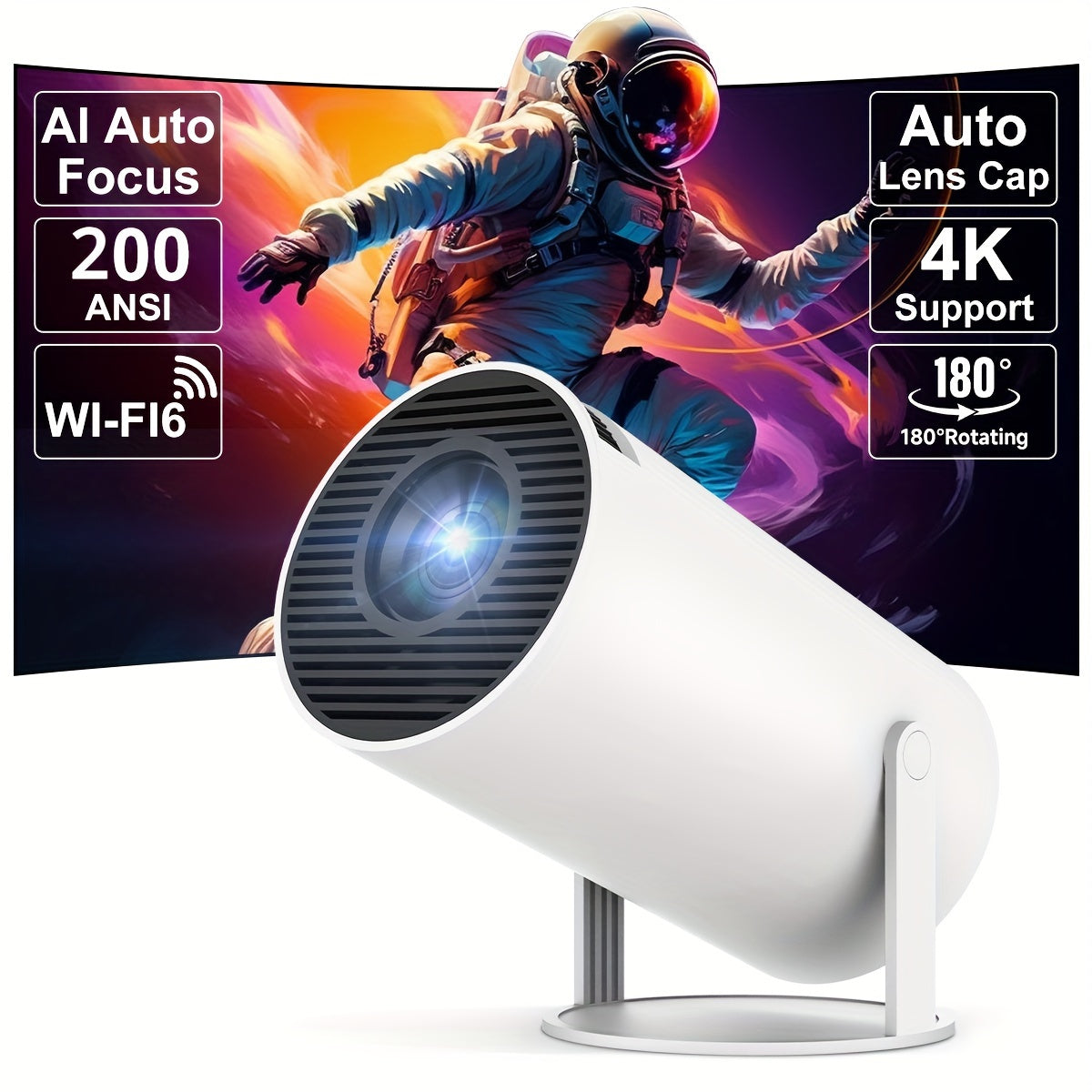 HY300 Mini Projector Smart Android 11.0 Dual WIFI Full Hd 720P 4k Portable Home Cinema Outdoor Theater