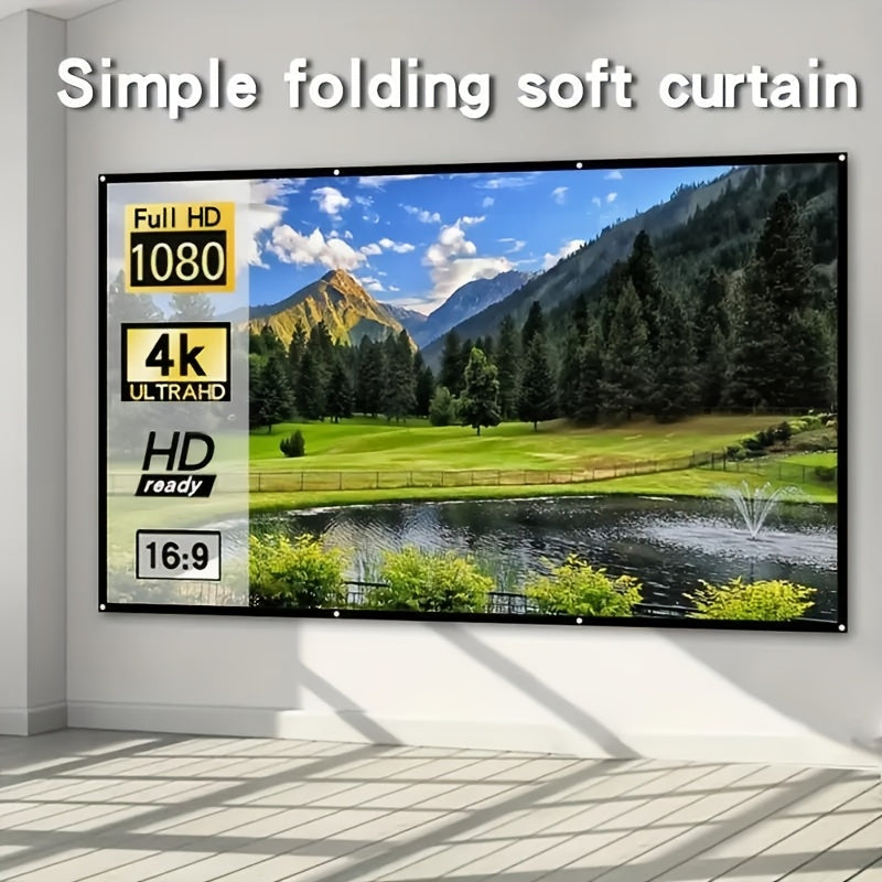 4K 100-inch 3D Projector Screen Suitable For Home Theater Outdoor Indoor Projector Screen, Portable Foldable Projection 4K Screen