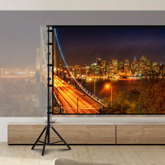 Projector Screen with Bracket 100 120 150 Inch Portable Projection Screen Indoor Outdoor Projection Screen 16:9 4K HD Wrinkle Resistant, Easy to Clean, 1.1 Gain, 160° Viewing Angle Movie Screen with Carrying Bag, Suitable fo