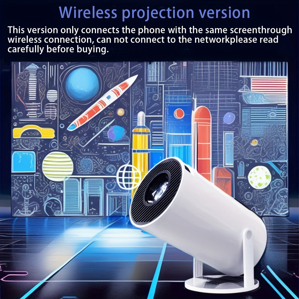HY300 Mini Projector 4K Android 11.01080P 720 P 200ANSI Portable Wireless Home Outdoor Cinema 180° Projection Angle Adjustable